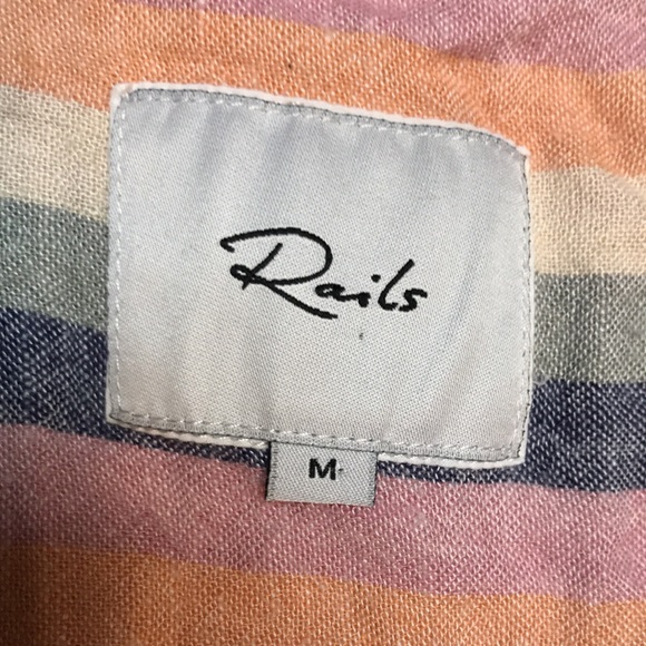 Rails Women’s Striped Multi-Color Button-Up Sleeveless Mini Dress - Picture 9 of 9